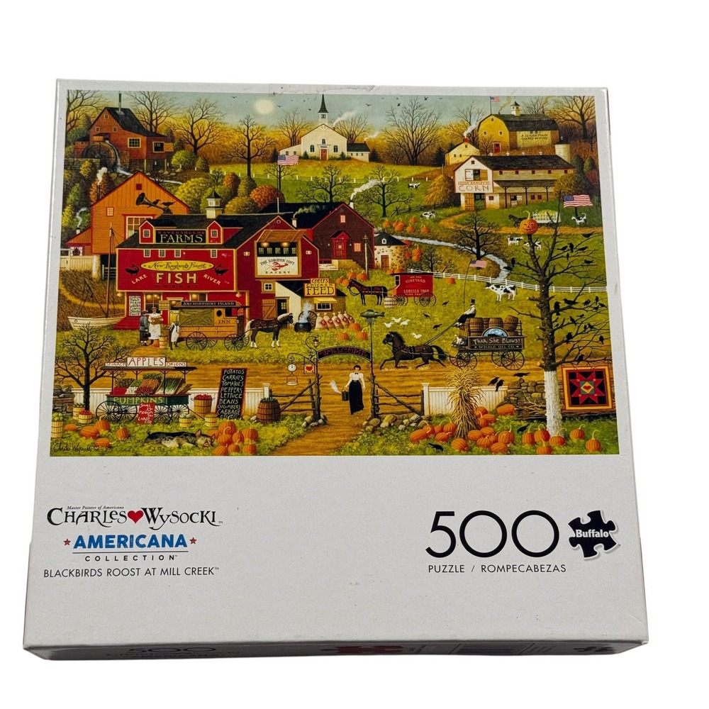 Charles Wysocki Blackbirds Roost at Mill Creek 500 Piece Puzzle UNCOUNTED